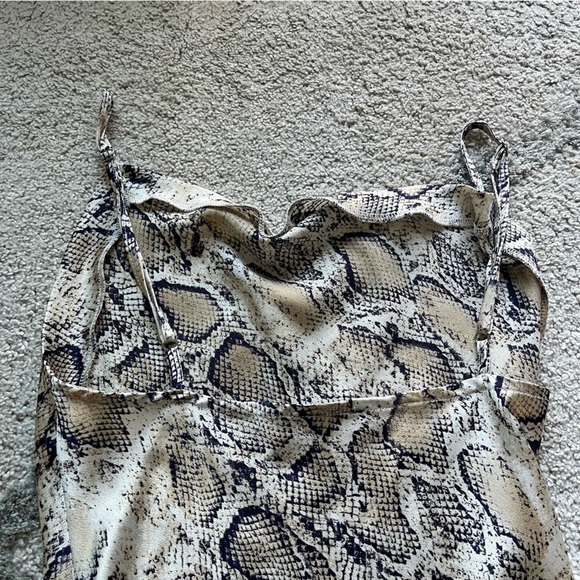 Paper Heart midi slip dress reptile print tan cream neutral xs - Picture 9 of 9